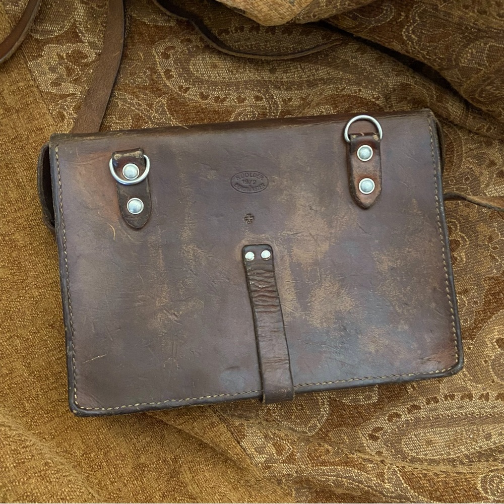 VINTAGE Leather Swiss Army Bag, Leather Strap Handle - F. Dolder Bernmunster - Picture 8 of 16